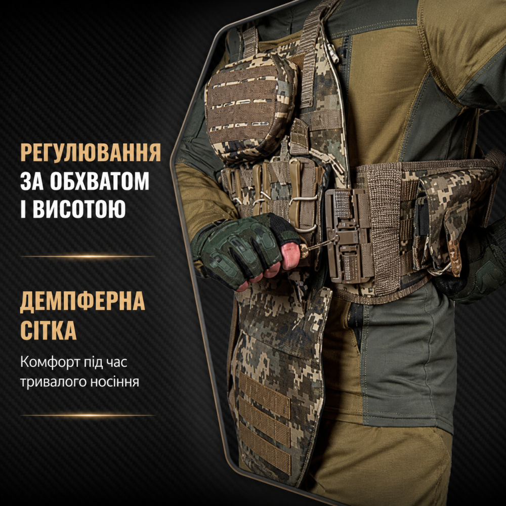 Плитоноска піксель з напашником у зборі з підсумками із камербандом під плити Одеса - фото 12