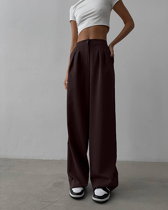 Женские базовые брюки палаццо костюмка Одесса - изображение 1