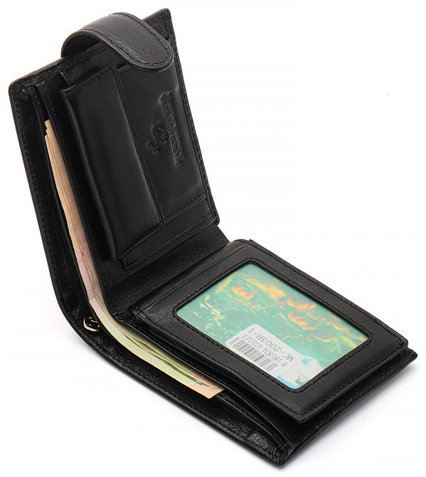 Черное классическое портмоне из натуральной кожи Marco Coverna MC-2003Н-1 Каменское - изображение 6