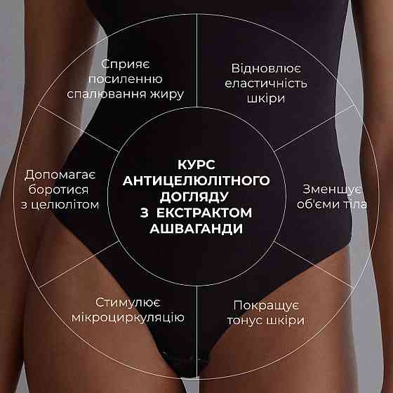 Курс антицелюлітного догляду в домашніх умовах з екстрактом ашваганди Ashwagandha Anti-Cellulite Care Hillary Київ