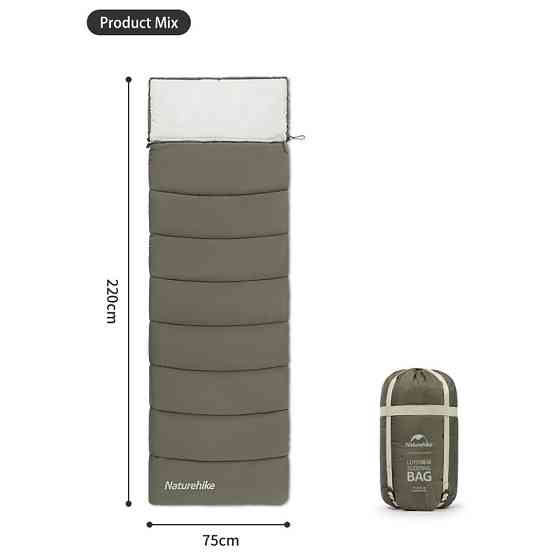 Спальник з капюшоном Naturehike LD250 CNK2300SD016, темно-зелений Київ