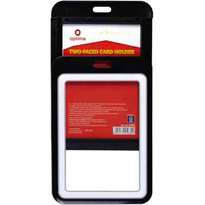 Бейдж Optima преміальний вертикальний 66х97 мм двосторонній, чорний (O45680) Вінниця