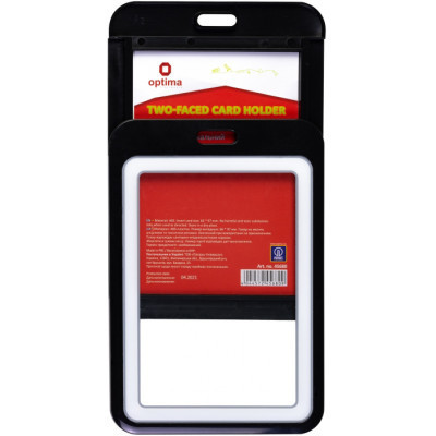 Бейдж Optima преміальний вертикальний 66х97 мм двосторонній, чорний (O45680) Вінниця - фото 2