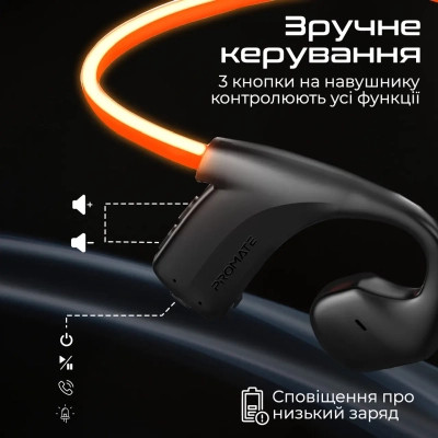 Навушники Promate RippleGlow Black (rippleglow.black) Вінниця - фото 3