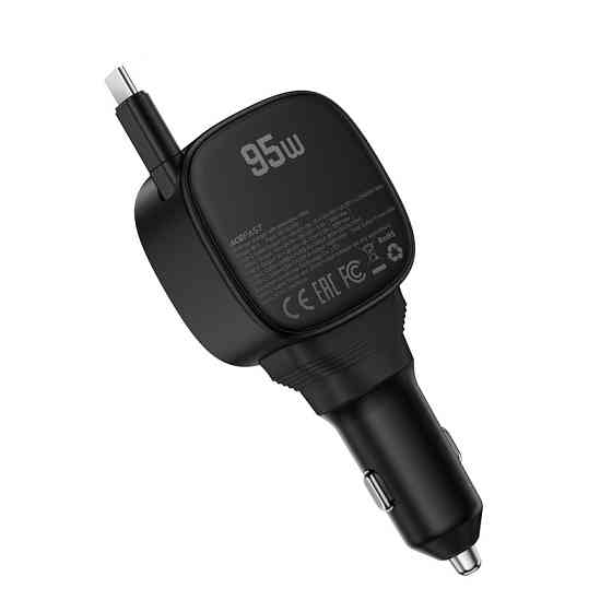 Автомобільний зарядний пристрій ACEFAST B17 95W car charger with telescopic cable Black Одеса