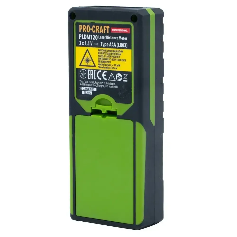 Далекомір лазерний будівельний Procraft PLDM120,Електронний Далекомір Лазерний 532 Нм  Клас 2 Львів - фото 9