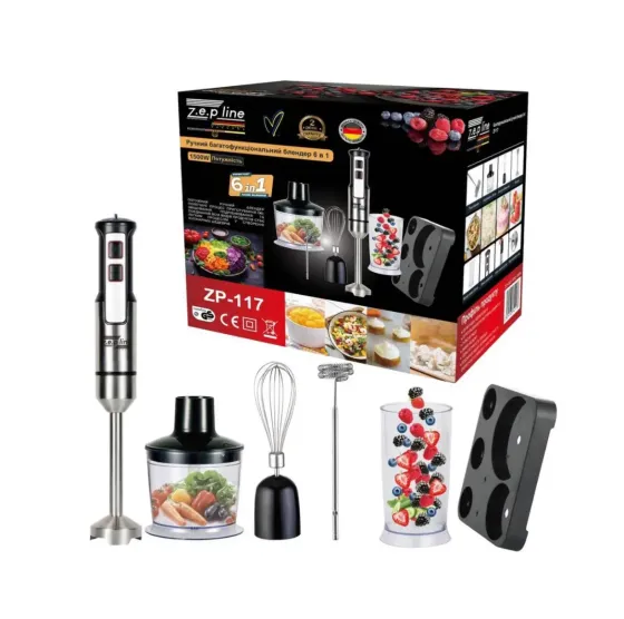 Блендер погружной домашний кухонный 6в1 Zepline ZP-117 1500Вт блендер, измельчитель, миксер Коломыя