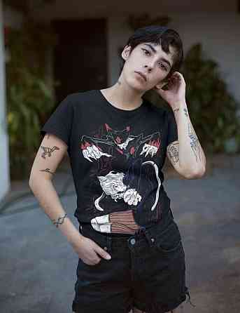 Футболка з аніме принтом Мисливець × Мисливець оверсайз (S/M/L) Чорний AnimeJ0932 Дніпро