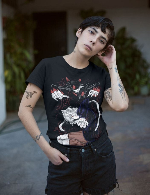 Футболка з аніме принтом Мисливець × Мисливець оверсайз (S/M/L) Чорний AnimeJ0932 Дніпро - фото 3