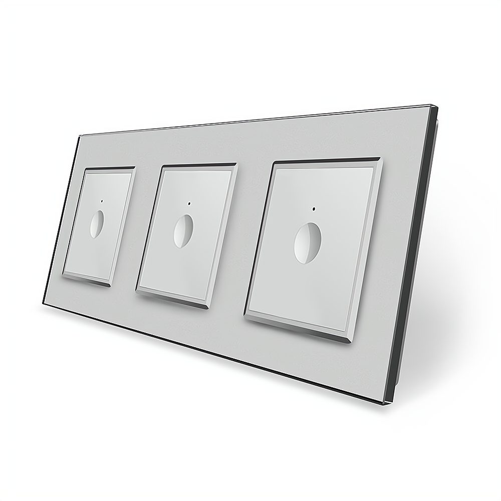 LIVOLO Сенсорний вимикач Sense 3 сенсора (1-1-1) Livolo сірий скло (VL-C7FC1/FC1/FC1-6IP) Коломия - фото 1