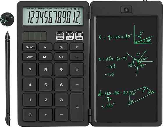 Калькулятор NEWYES 2-in-1 чорний 6.5" LCD великі кнопки великий екран портативний настільний solar/CR1220 Київ