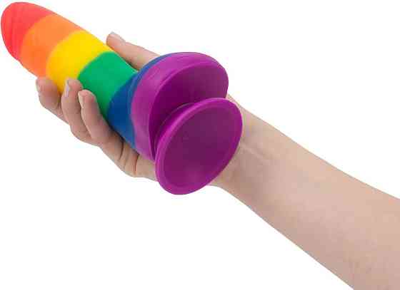 Райдужний фалоімітатор ADDICTION - JUSTIN - 8 "- RAINBOW, 20,3 см, силікон, вібропуля в подарунок Sex Aura Київ