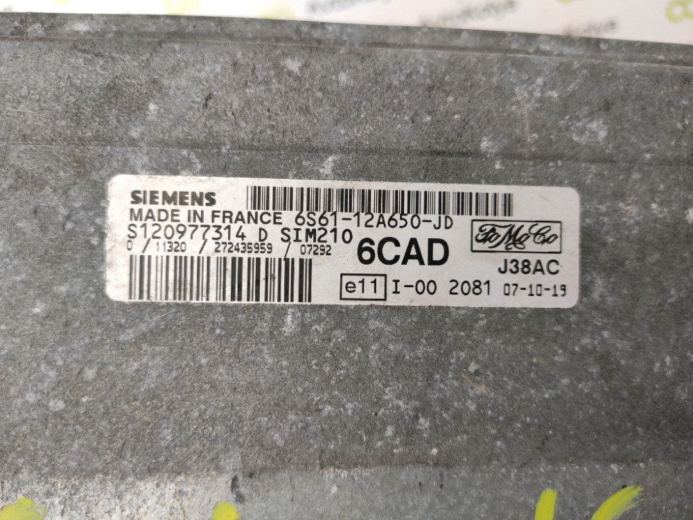 Блок керування двигуном Ford Fusion 1.6 бензин 2002-2012 (6S61-12A650-JD) Ковель - изображение 3