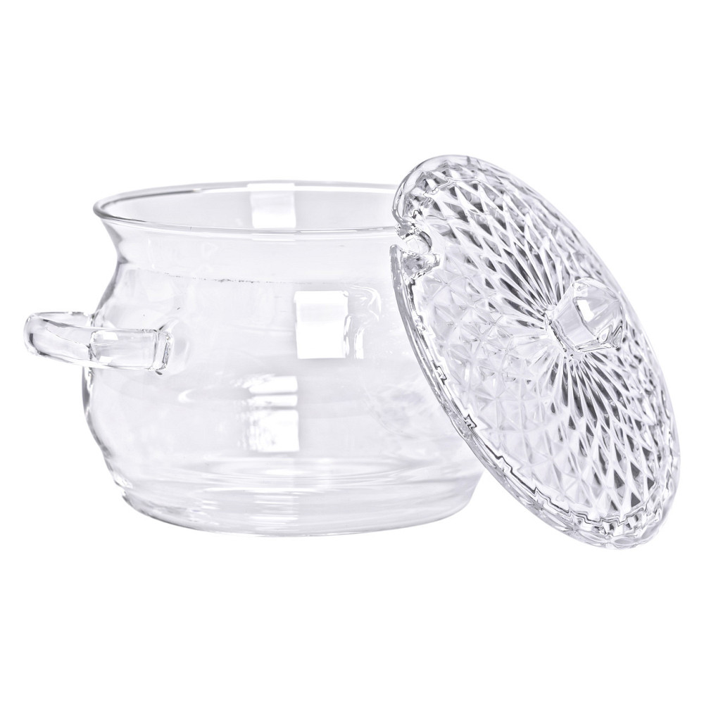 Скляна каструля прозора з кришкою 2 (л) жаростійка HP-33-1 Коломия - фото 3