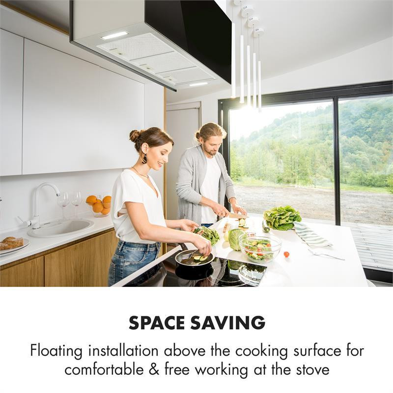 Люстра XL острівна витяжка 90 см циркулювальне повітря 590 м3/год LED сенсорний чорний (Німеччина, читати Рівне - фото 5