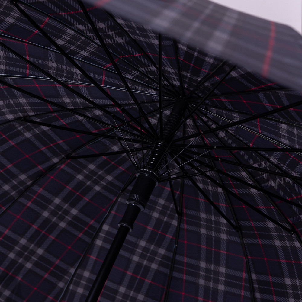 Классический зонт-трость полуавтомат из полиэстера 16 спиц диаметр 117 см Синий HP-23-4BL Киев - изображение 8