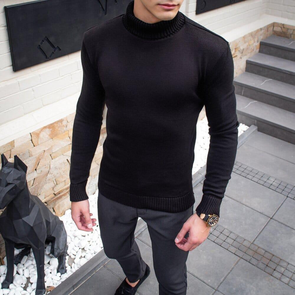 Чоловічий светр чорний Pobedov Axelrod Київ - фото 6