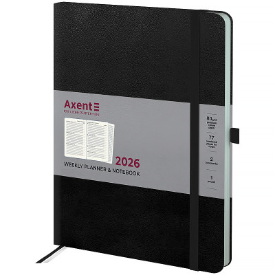 Тижневик Axent датований 2026 Grand Strong 195х255, чорний (8530-26-01-A) Вінниця - фото 1