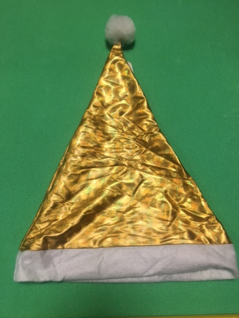 Новорічна шапка золота блискуча для дітей та дорослих, розмір по колу приблизно 56 см, текстиль Київ - фото 1