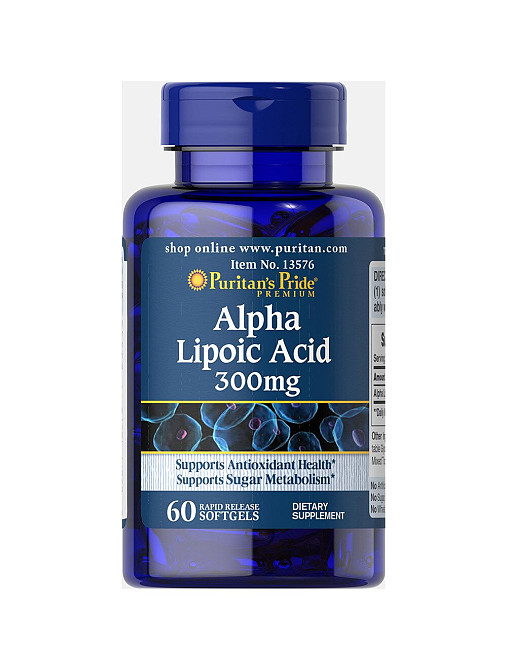 Альфа-ліпоєва кислота Puritan's Pride Alpha Lipoic Acid 300 mg 60 Capsules Луцьк - фото 1