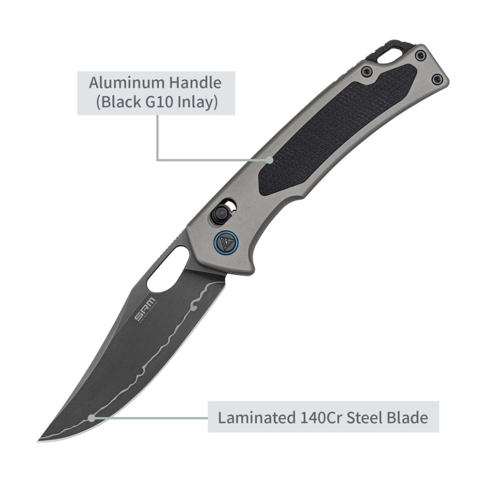 Нож складной SRM Retriever 9203-AK2, черно-серый Киев - изображение 10
