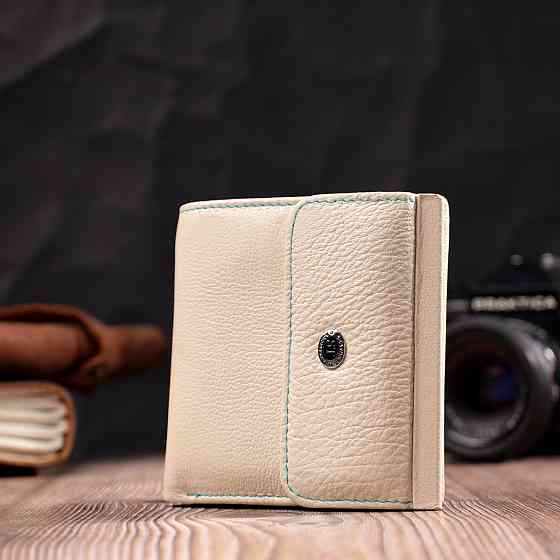 Красивий жіночий гаманець середнього розміру з натуральної шкіри ST Leather 19499 Білий Київ