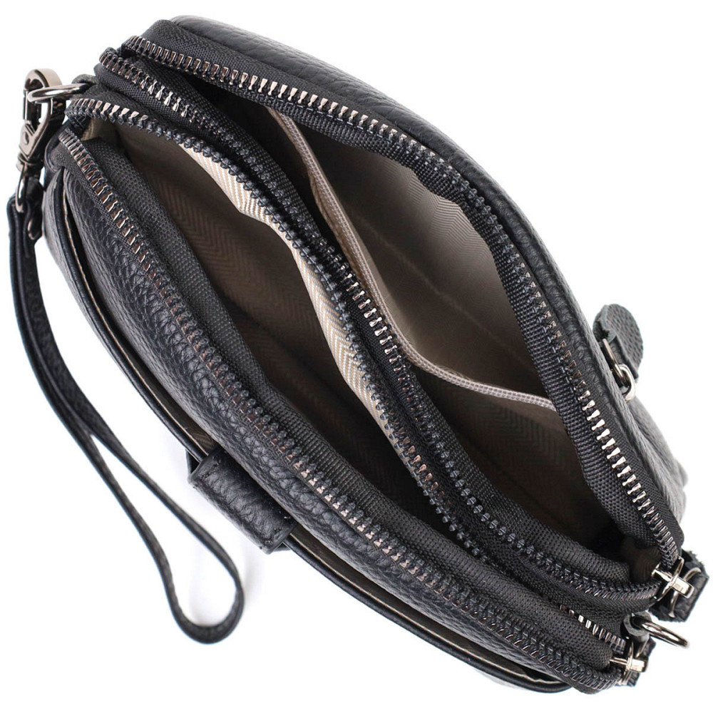 Интересная сумка-клатч в стильном дизайне из натуральной кожи 22086 Vintage Черная Киев - изображение 6