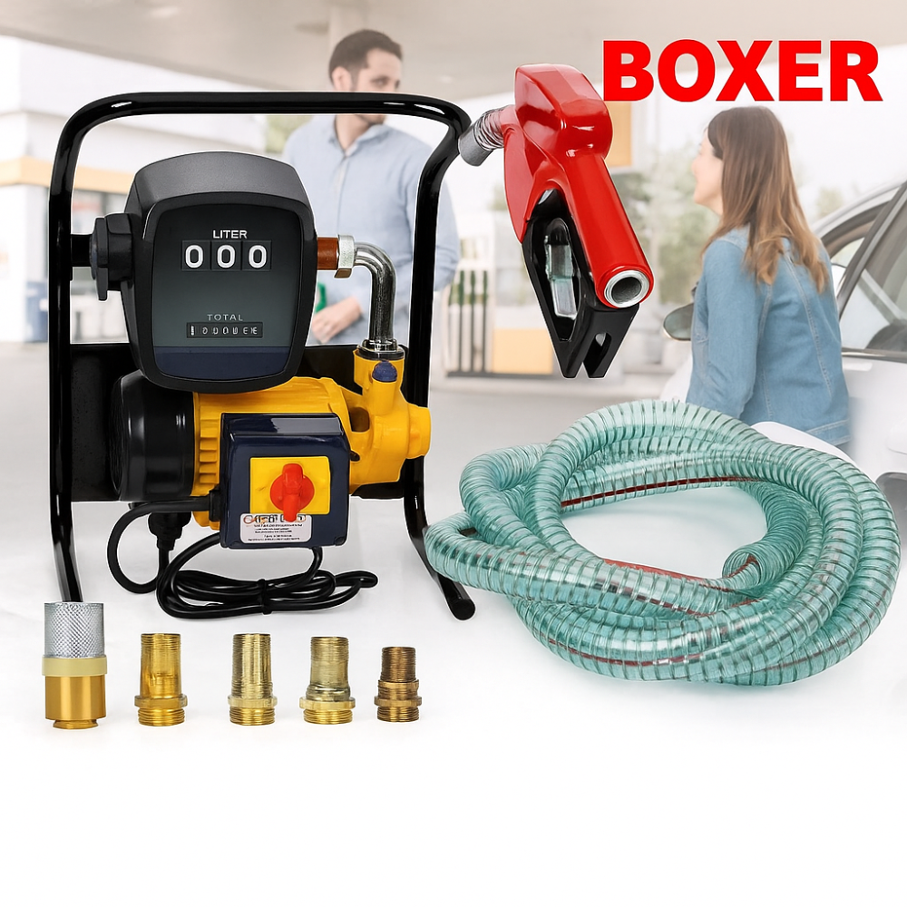 Топливная мини АЗС BOXER для дизеля производительность 2400 л/ч 1850 Вт топливная помпа 40 л/мин механический счетчик Львов - изображение 1
