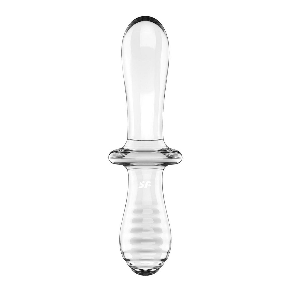 Двосторонній скляний дилдо Satisfyer Double Crystal Transparent, боросилікатне скло, унісекс Sex Aura Київ - фото 2