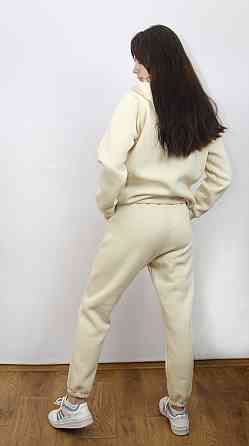 Костюм женский теплый спортивный на флисе кофта на змейке Молочный 46/48 Харьков