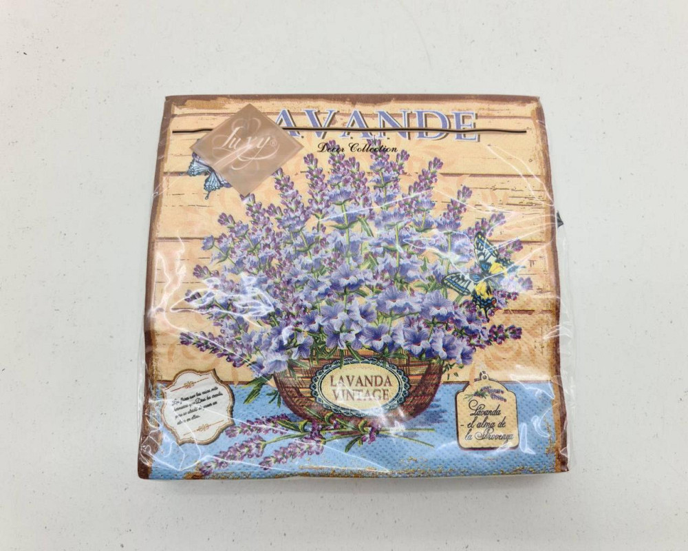 Бумажная салфетка цветочной тематики (ЗЗхЗЗ, 20шт) Luxy  Прованский букет (2060) (1 пачка) Харьков - изображение 3