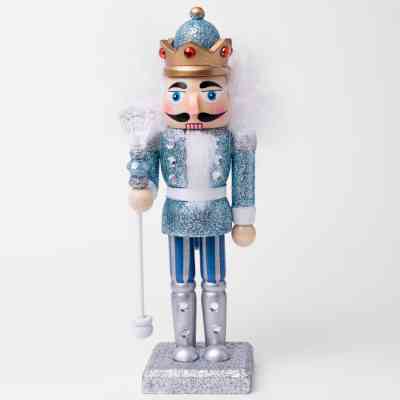 Новогодняя фигурка Novogod`ko Щелкунчик 20 см Дерево Голубой (974682) Винница