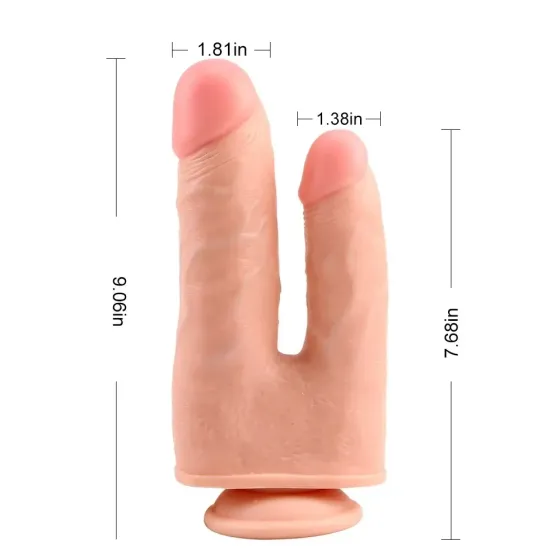 Фаллоимитатор двойной с мошонкой Chisa Ballsy Super Cock Bromeo # 02 на присоске, телесный Sex Aura Киев