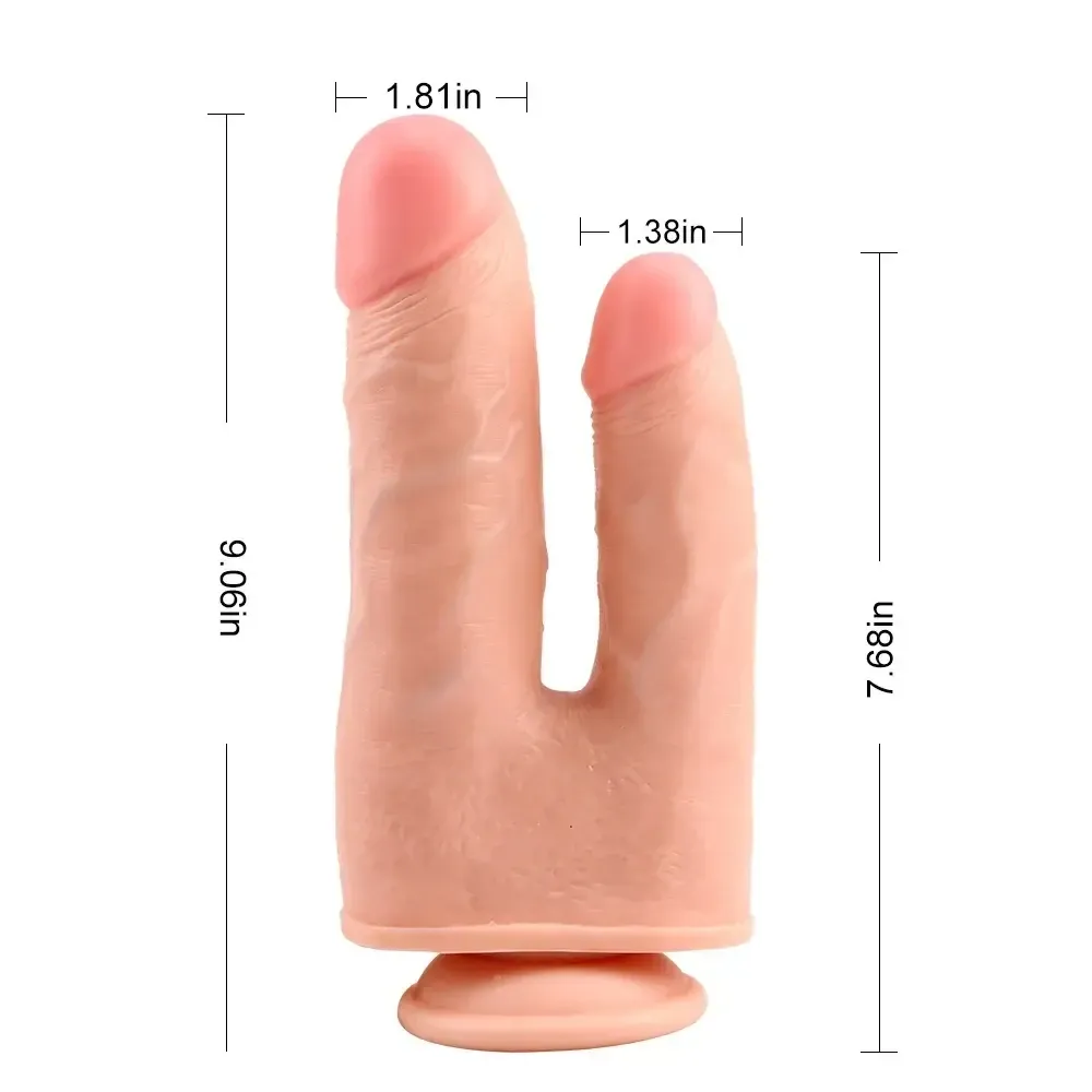 Фаллоимитатор двойной с мошонкой Chisa Ballsy Super Cock Bromeo # 02 на присоске, телесный Sex Aura Киев - изображение 5