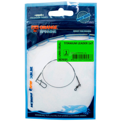 Поводок Ukrspin Orange Spinning титан 1x7 12см 5кг(10lb)/0.27мм (1590.02.76) Винница - изображение 1