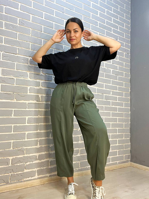 Брюки жіночі Mix Ray 4307 МОМ з резинкою та шнурком на талії, капучино, 2XL Київ - фото 6