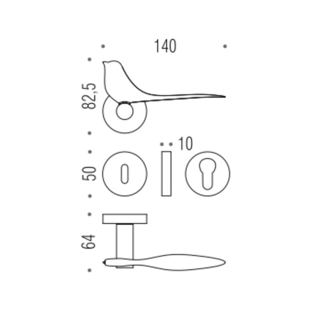 Ручка Colombo Twitty TK 11 мат хром R ф/с Киев - изображение 2