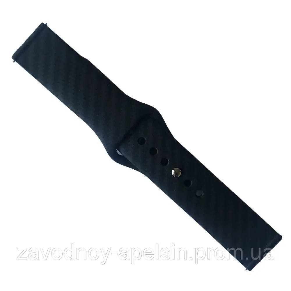 Ремінець універсальний годинник 20 мм Силіконовий (карбон) Одеса - фото 1