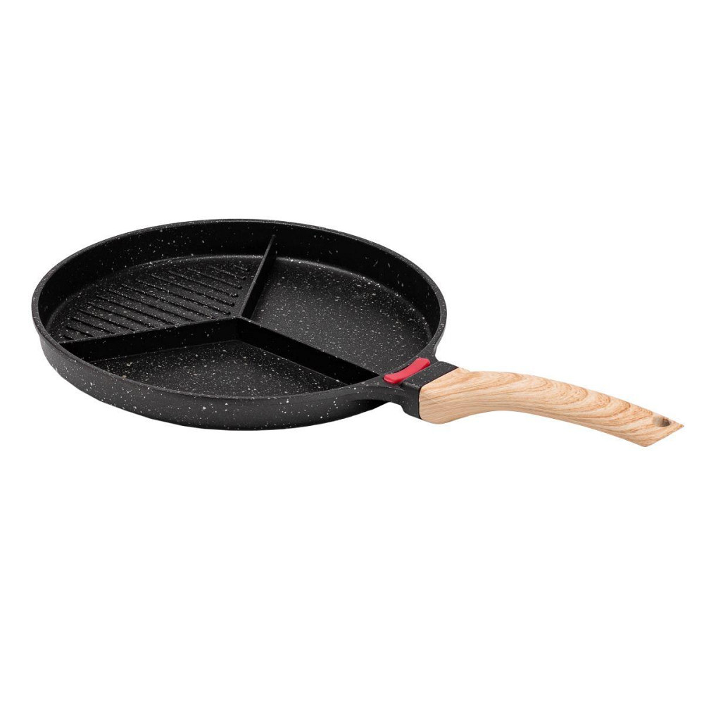 Сковорода гриль 25 см с антипригарным покрытием черная Киев - изображение 4