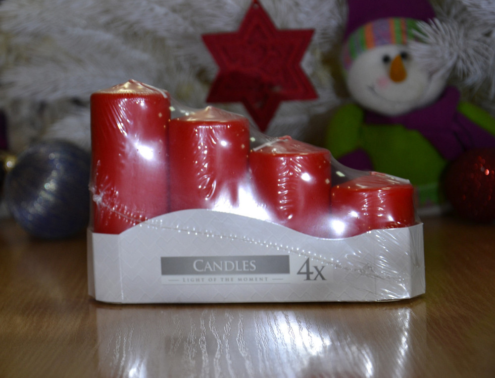 Набір свічок 4 шт. циліндр Bispol AURA Candles Червоні (sw50/4-030) Луцьк - фото 5