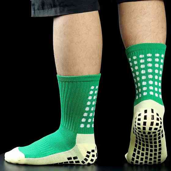 Шкарпетки футбольні, тренувальні, ігрові, спортивні з антиковзаючим покриттям, зелені, розмір S Кам'янець-Подільський