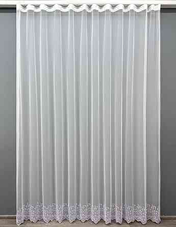 Тюль VR-Textil 1818т Грек-сетка с вышивкой и люрексом цвет Белый 300х270 см (42-0805) Киев