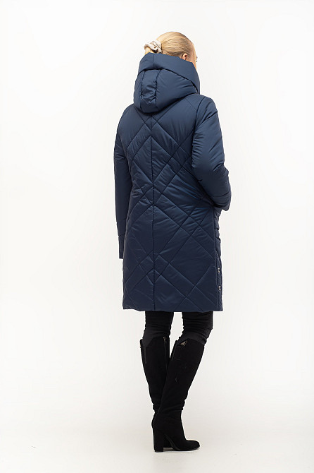 Модный пуховик с капюшоном синего цвета. 46.48.50р. Киев - изображение 3