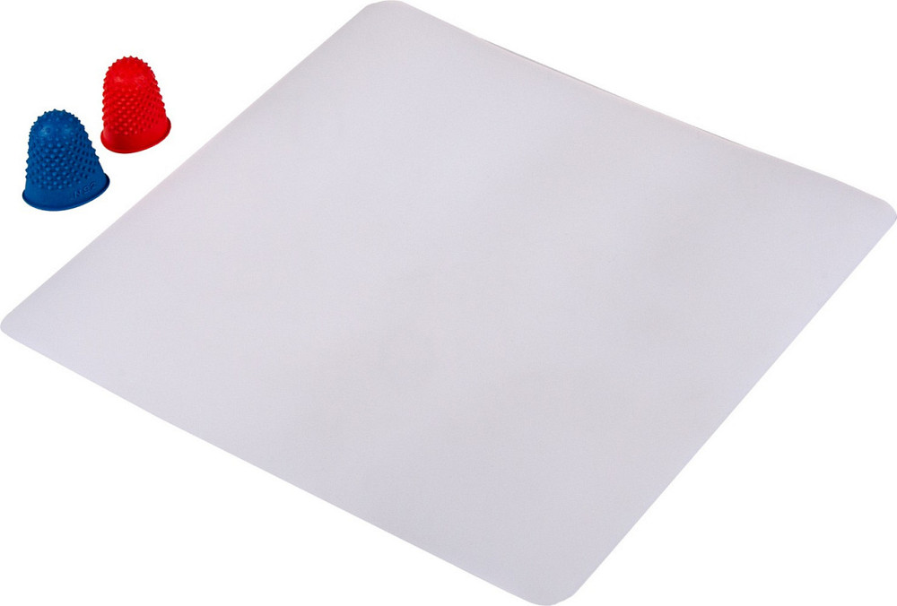 Набор для работы с клеевым пистолетом MASTERTOOL — коврик 20х20 см, 2 наперстка 42-0161 Ровно - изображение 1