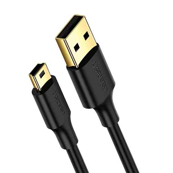 Перехідник UGREEN US132 USB 2.0 A Male to Mini 5 Pin Male Cable 1m (Black)(UGR-10355) (UGR-10355) Киев