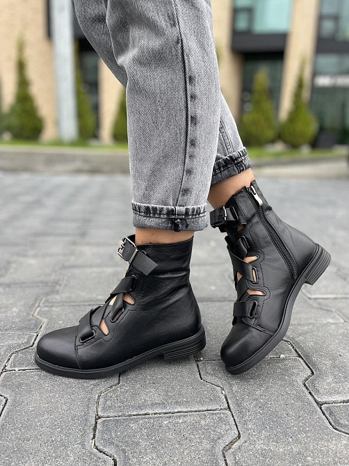 Olli Ботинки OLLI черные натуральная кожа весна-осень размер 36-38 (K-23-1055) Коломия - фото 2