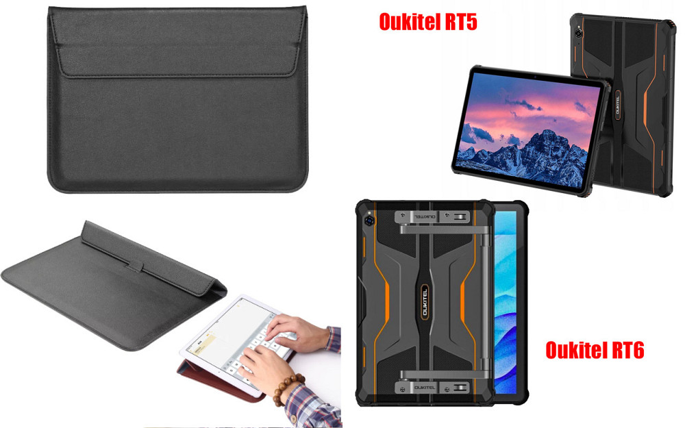 Чохол-конверт VitoCase для Oukitel RT5, Oukitel RT6, з функцією підставки для планшета Чорний Київ - фото 1