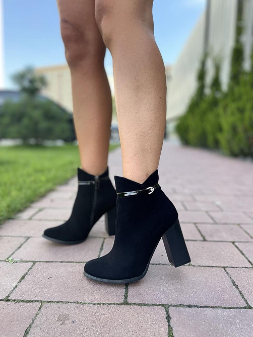 Жіночі черевики VESNA чорні натуральна замша высота 11 см подъем 9 см размер 39 (2525) Коломыя - изображение 5