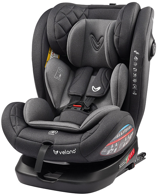 Автокрісло VELANO Aura 360° i-Size 40–150 см, ISOFIX, grey Київ - фото 1