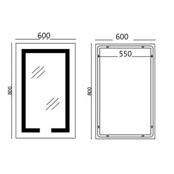 Дзеркало Mixxus HARD MR06-60x80-CASE з LED Touch, Anti-fog, димером, регулюванням яскравості, годин  ( MI7157 Харьков
